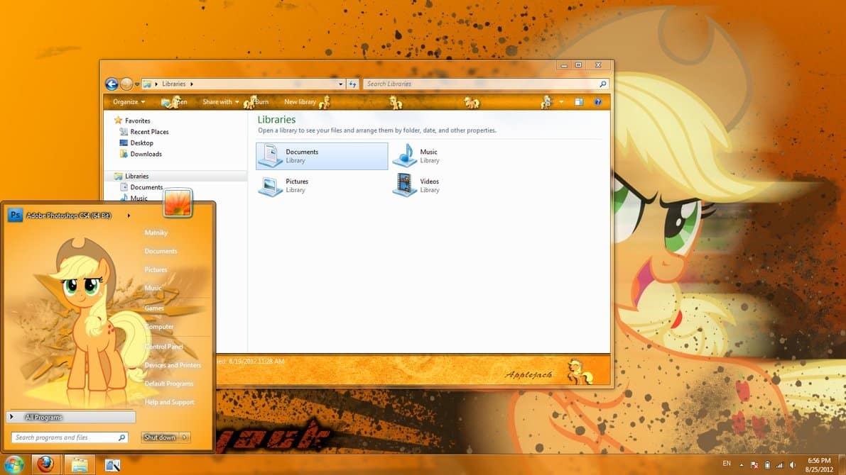 صورة لـ مجموعة كبيرة من أفضل وأروع الثيمات وأشهرها للويندوز 7 للتحميل | applejack_windows_7_theme_by_matniky-d5cj304.png-DzTechs