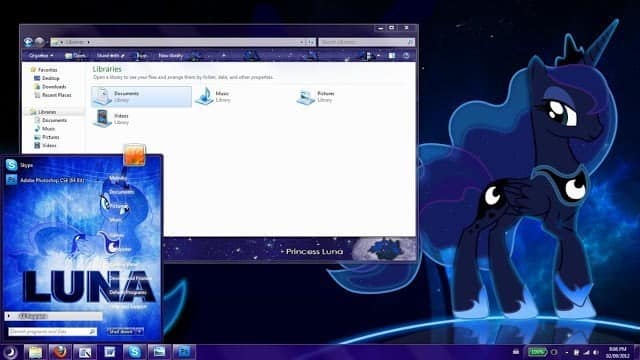 صورة لـ مجموعة كبيرة من أفضل وأروع الثيمات وأشهرها للويندوز 7 للتحميل | princess_luna_windows_7_theme_by_matniky-d5dh2yh.png-DzTechs