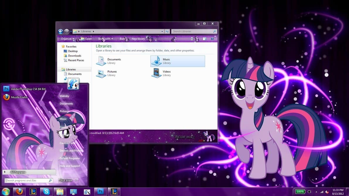 صورة لـ مجموعة كبيرة من أفضل وأروع الثيمات وأشهرها للويندوز 7 للتحميل | twilight_sparkle_windows_7_theme_by_matniky-d5b454s.png-DzTechs