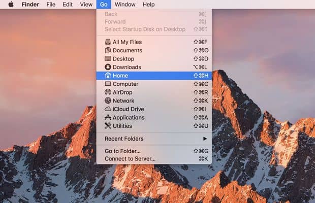 صورة لـ كيفية العثور على مجلد المنزل في MacOS واضافته الى Finder | go-home-min