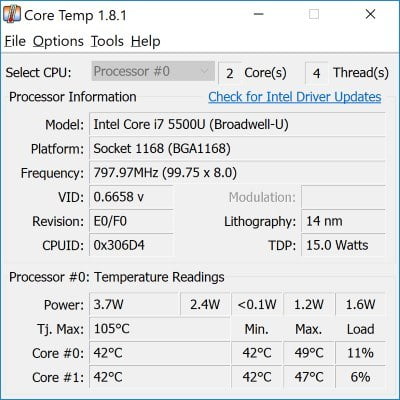 صورة لـ كيفية التحقق من درجة حرارة المعالج للكمبيوتر المحمول في Windows 10 | Laptop-Temperature-Core-DzTechs