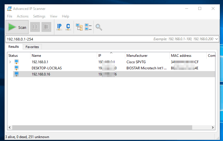 صورة لـ كيفية البحث عن الأجهزة المتصلة بشبكة الواي فاي الخاصة بك | Advanced-IP-Scanner-1-DzTechs