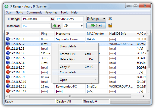 صورة لـ كيفية البحث عن الأجهزة المتصلة بشبكة الواي فاي الخاصة بك | Angry-IP-Scanner-DzTechs