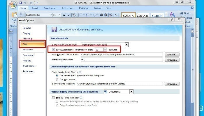 صورة لـ الطرق المختلفة لاستعادة مستند Microsoft Word المفقود | recover-word-word-options-DzTechs