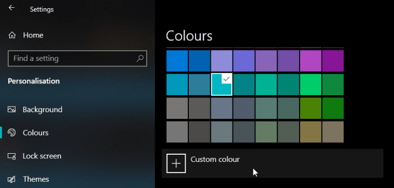 صورة لـ أفضل الأدوات لـ إنتقاء الألوان لنظام Windows | click-custom-color-button-in-settings-app-DzTechs