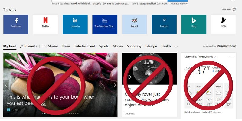 صورة لـ كيفية تعطيل المقالات على Microsoft Edge في الصفحة الرئيسية | edge-start-featured-image-DzTechs