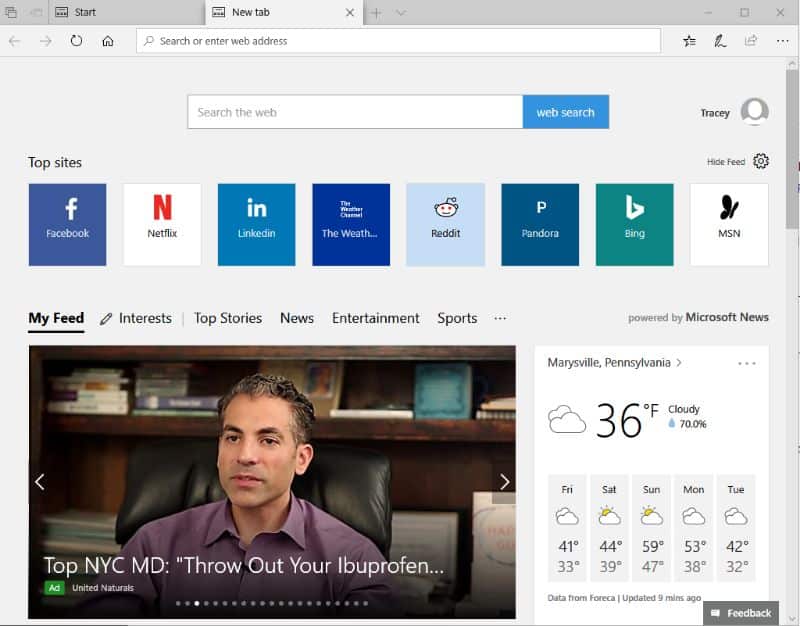 صورة لـ كيفية تعطيل المقالات على Microsoft Edge في الصفحة الرئيسية | edge-start-page-full-DzTechs