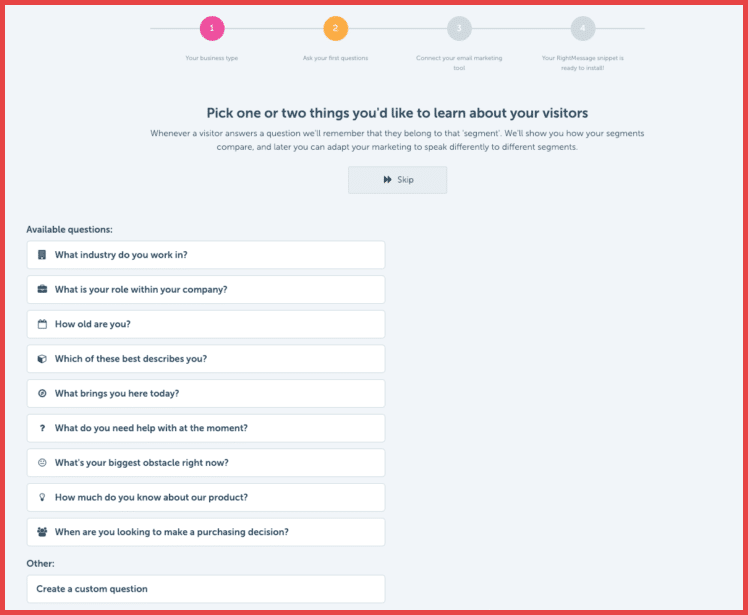 صورة لـ مراجعة RightMessage: إضافة التخصيص مع زيادة مبيعات منتجك الرقمي | rightmessage_setup2-1-DzTechs