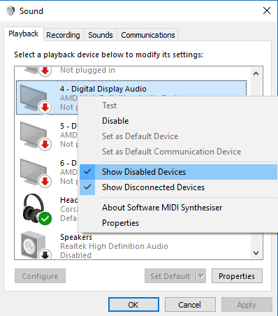 صورة لـ كيفية استخدام المنفذ البصري (S/ PDIF) على Windows 10 | enable-optical-spdif-port-windows-10-show-disabled-DzTechs