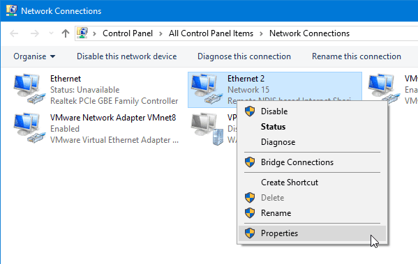 صورة لـ كيفية تغيير أولوية الشبكة في نظام Windows | change-network-priority-select-properties-DzTechs