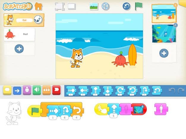 صورة لـ أفضل تطبيقات تعليم الأكواد البرمجية (Android و iOS) | ipad-gaming-app-for-kids-14-ScratchJr-DzTechs