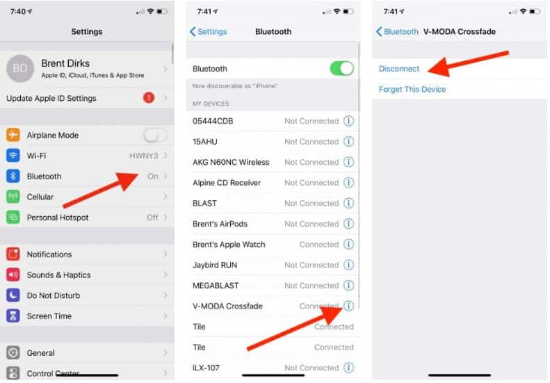 صورة لـ هل Bluetooth على iPhone الخاص بك لا يعمل؟ سنُساعدك على حل المُشكلة | 3._Disconnect_Bluetouth-6tjekJfs-DzTechs