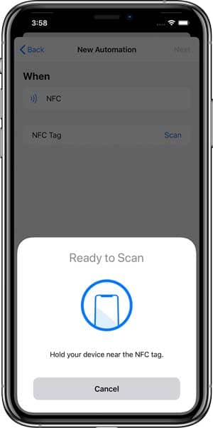 صورة لـ كيفية تسجيل الدخول تلقائيًا إلى أي بوابة مقيدة في شبكة Wi-Fi على iOS | scan_nfc_tag-VShnBKfs-DzTechs