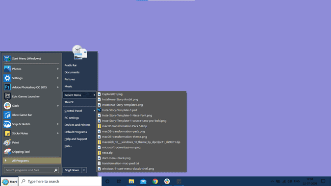 صورة لـ أفضل بدائل قائمة ابدأ لنظام التشغيل Windows 10 | windows_7_start_menu_classic_shell_midnight_theme-59p53bgs-DzTechs