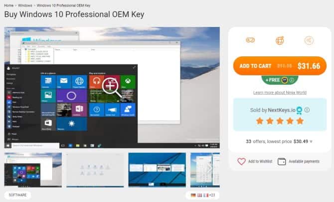 صورة لـ كيفية الحصول على Windows 10 مجانًا أو بسعر رخيص | Kinguin_Windows_10_OEM_Key-WCmWLNfs-DzTechs