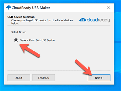 صورة لـ كيفية تحويل جهاز الكمبيوتر المحمول القديم إلى جهاز Chromebook | CloudReady-Maker-Select-Drive-DzTechs