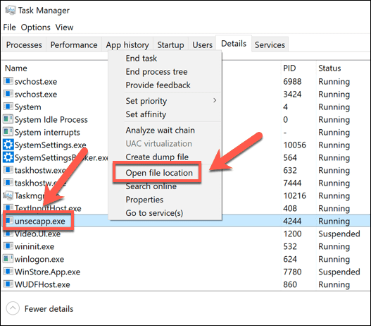 صورة لـ ما هي عملية Unsecapp.exe وهل هي آمنة؟ | Windows-Open-Unsecapp-Location-DzTechs