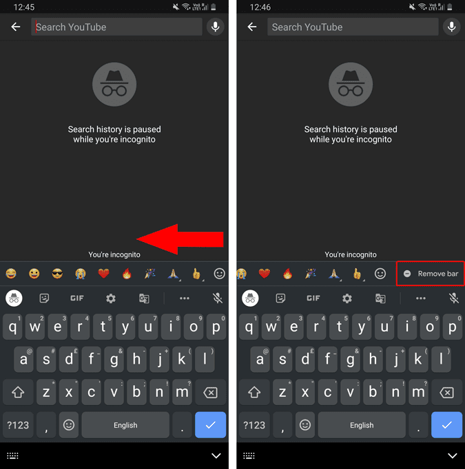 صورة لـ كيفية إزالة شريط الرموز التعبيرية المزعج من Gboard | swipe_on_the_emoji_bar-fgMnWegs-DzTechs