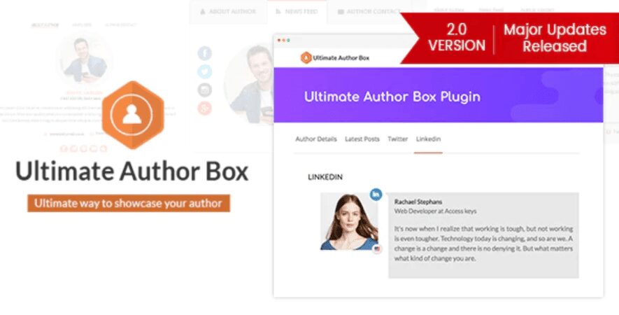 صورة لـ أفضل إضافات مربع الكاتب لـ WordPress لإضافة السيرة الذاتية للمُؤلّف | ultimate-author-box-min-DzTechs