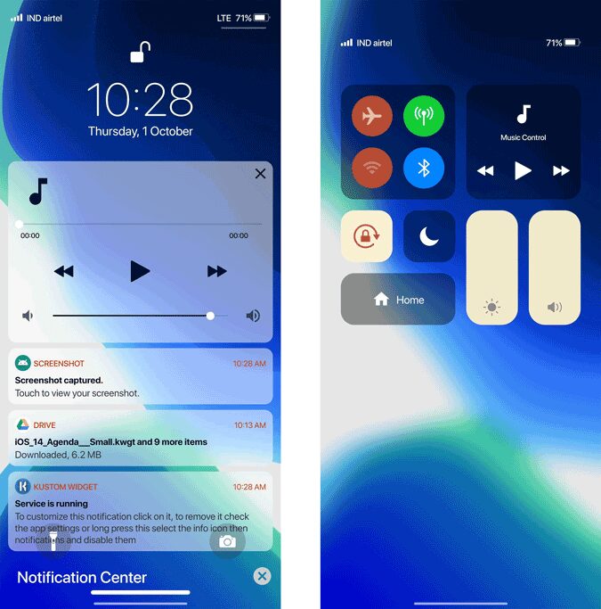 صورة لـ كيفية جعل Android يبدو مثل iOS 14 (دليل خطوة بخطوة) | lockscreen_control_center-unRwfigs