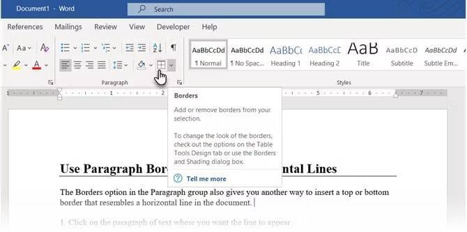 صورة لـ كيفية إدراج خط أفقي أو عمودي في Microsoft Word | 13XpbcO6tOpjQ4-091vdAng-DzTechs