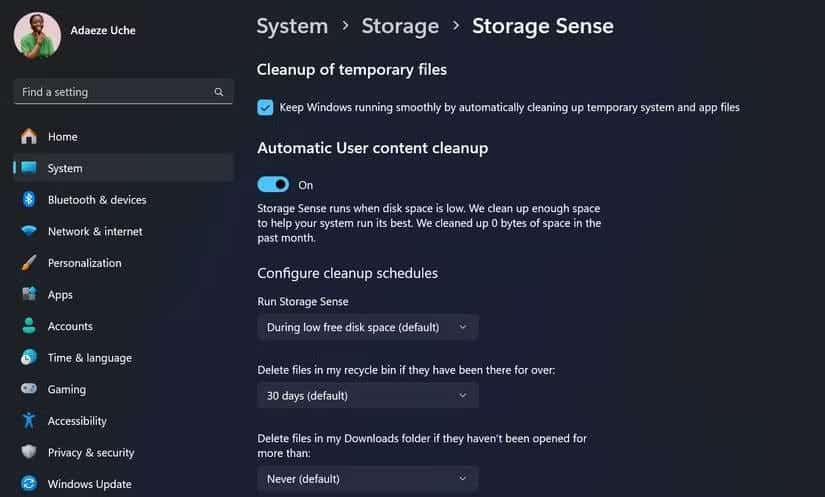 Storage Sense