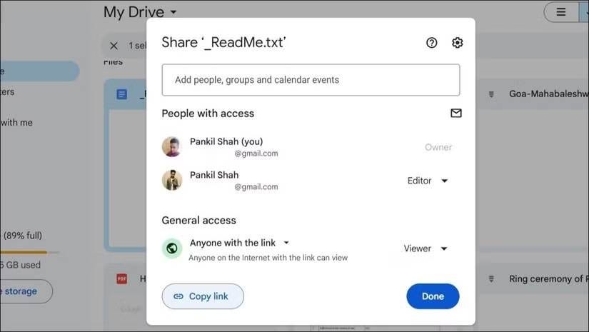 مشاركة ملفات Google Drive مع حسابات غير Gmail