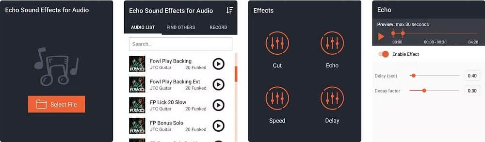 استخدم Echo Sound Effects for Audio مُباشرةً