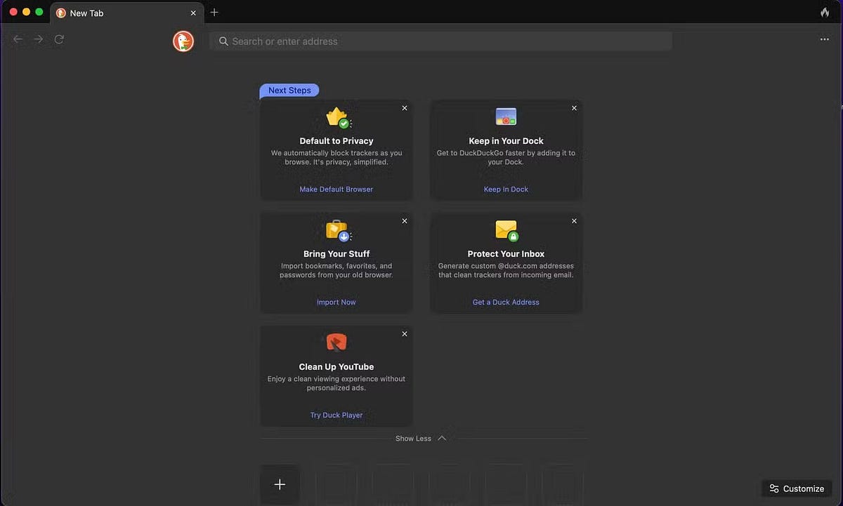 المُميزات: متصفح DuckDuckGo خاص افتراضيًا