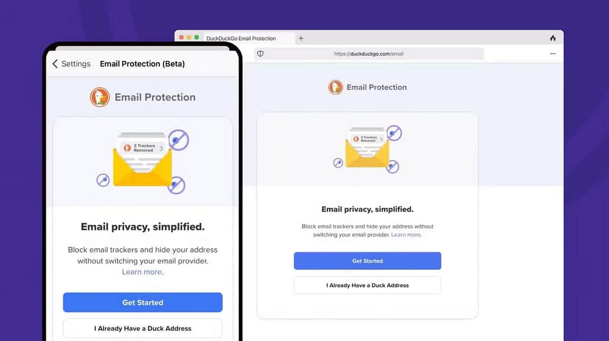 الإيجابيات: يتضمن DuckDuckGo حماية البريد الإلكتروني