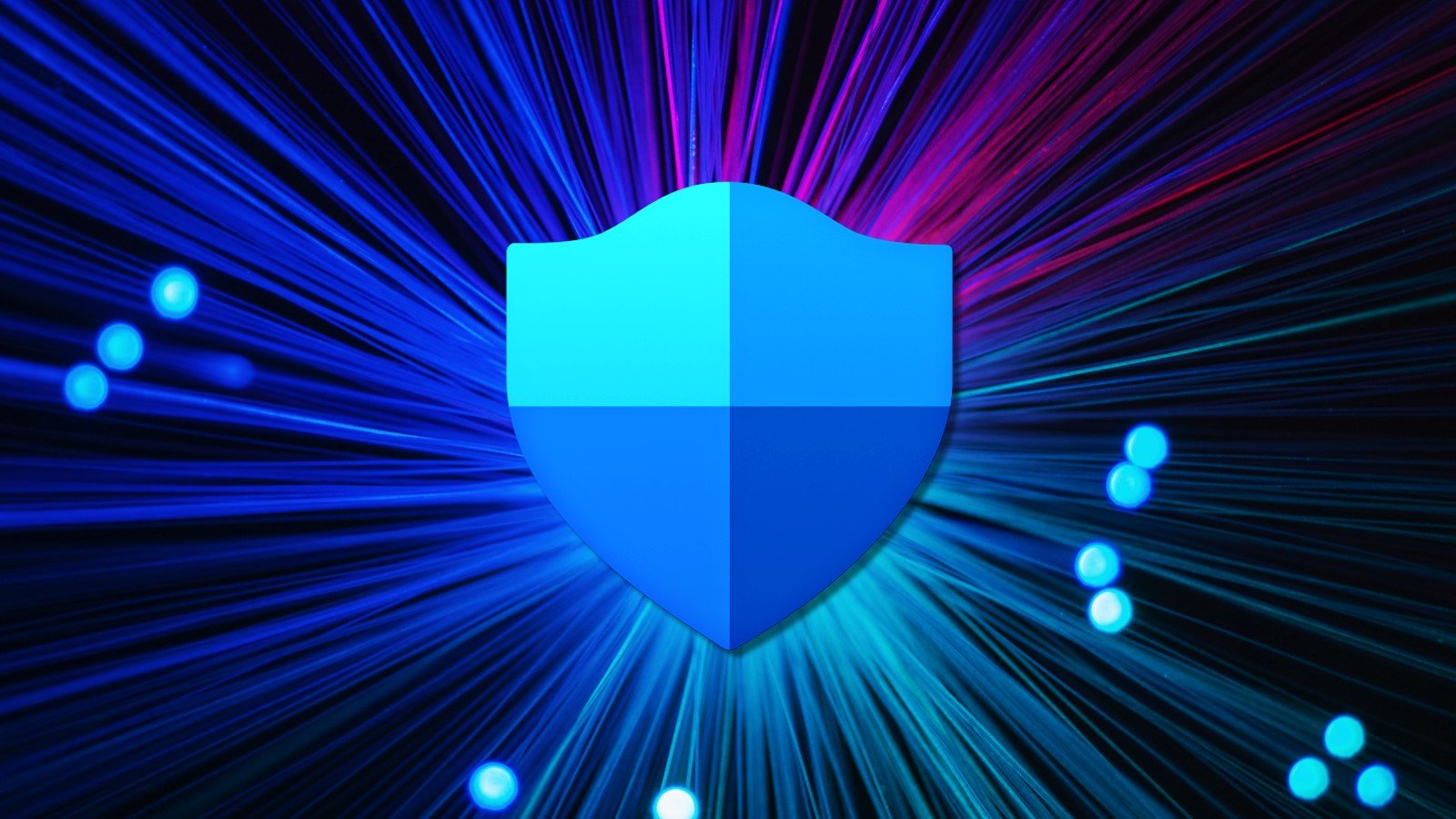 شعار Microsoft Defender على خلفية ملونة