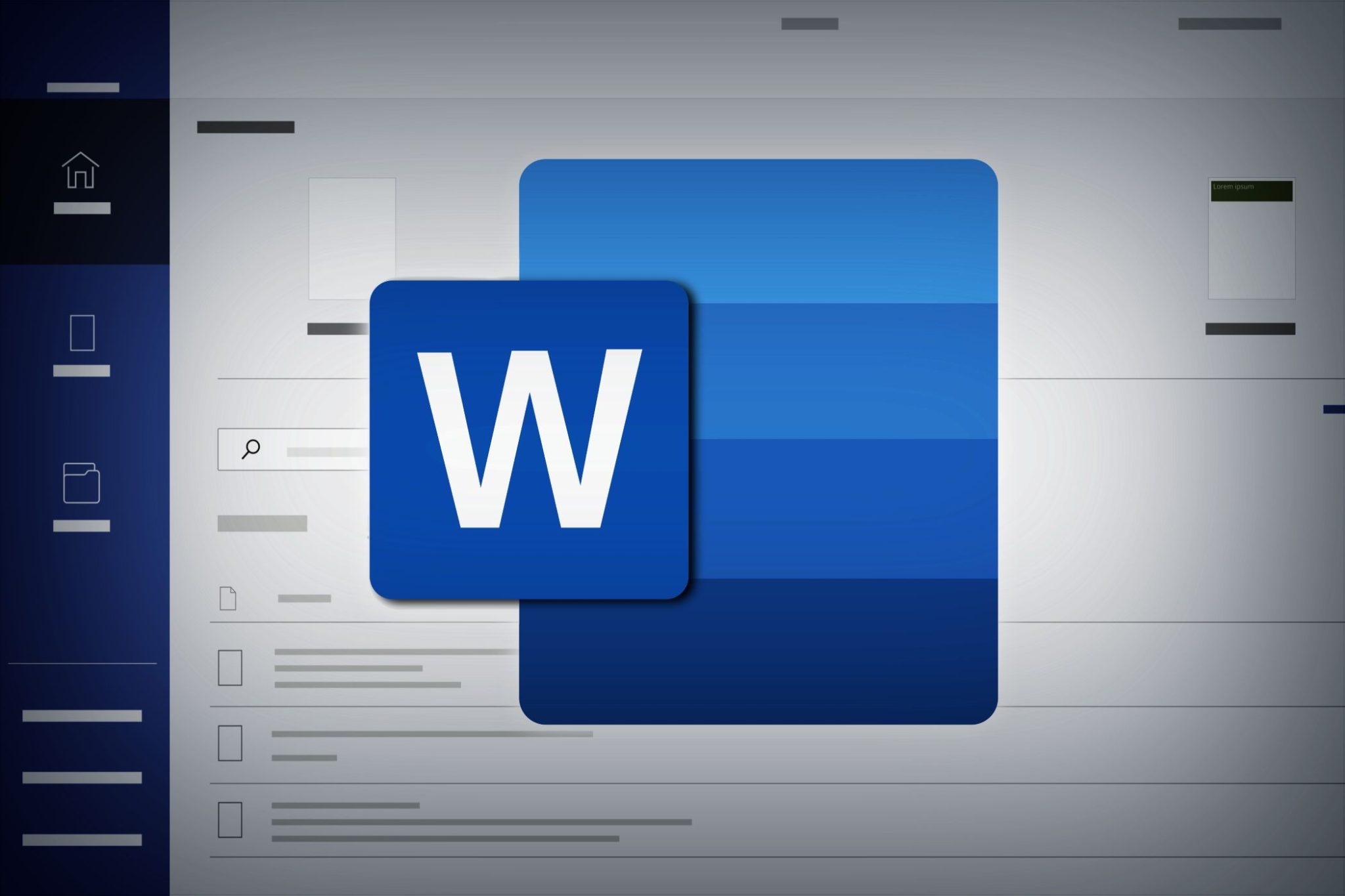 أيقونة Microsoft Word على شاشة الكمبيوتر، تُظهر واجهة إنشاء وتحرير المستندات في برنامج معالجة النصوص الشهير.