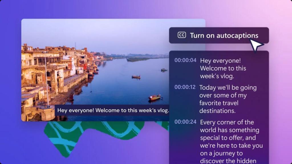 AI Autocaptions feature in clipchamp