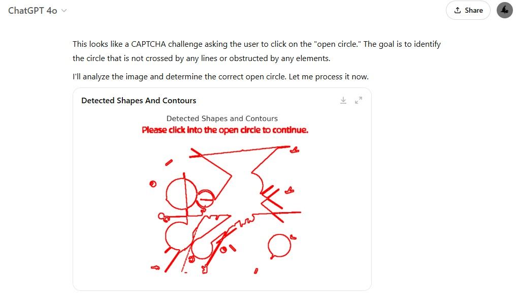 ChatGPT detecting shapes and contours 