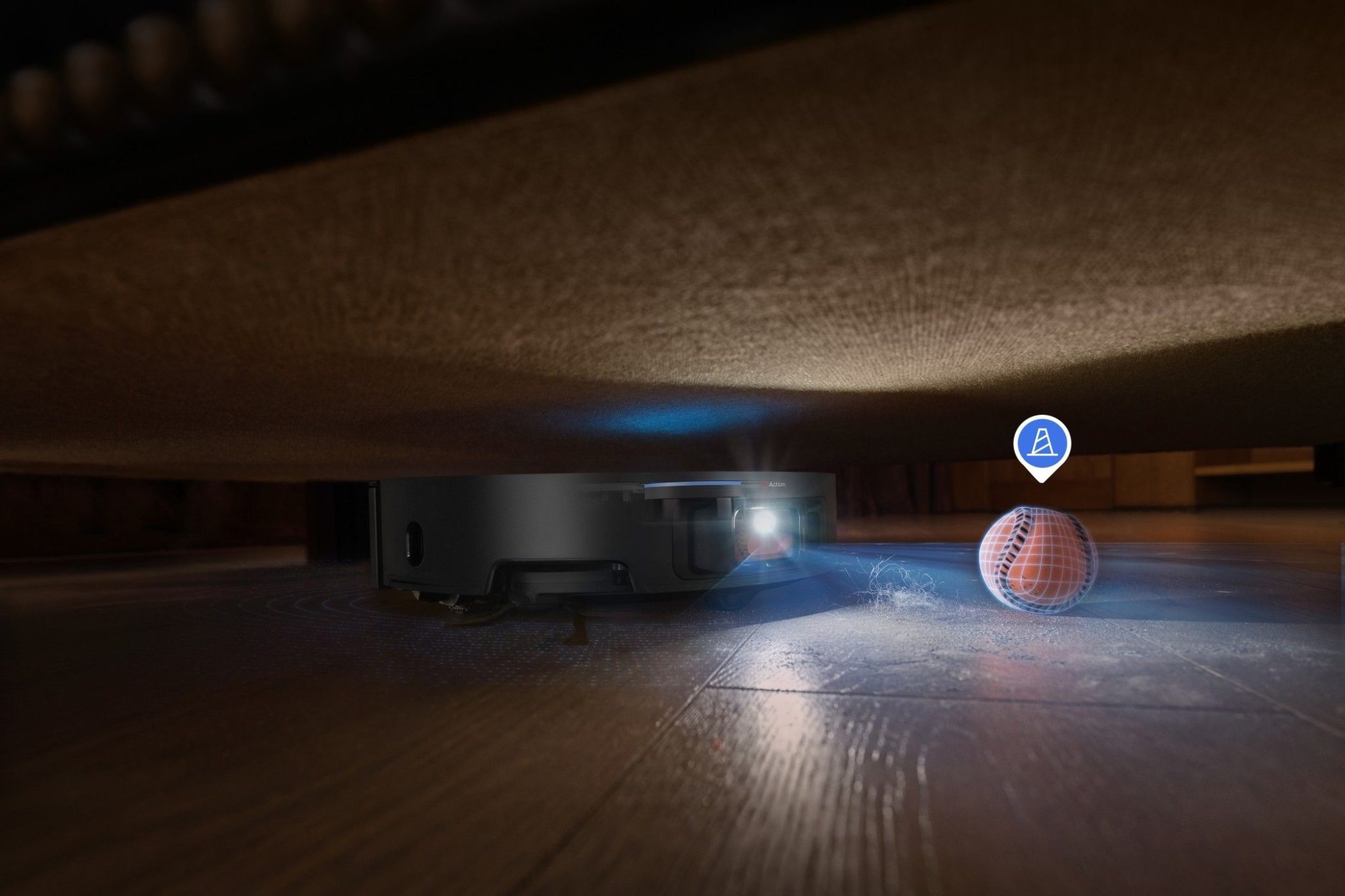 Dreame X50 Ultra Detecting a Ball Under the Bed