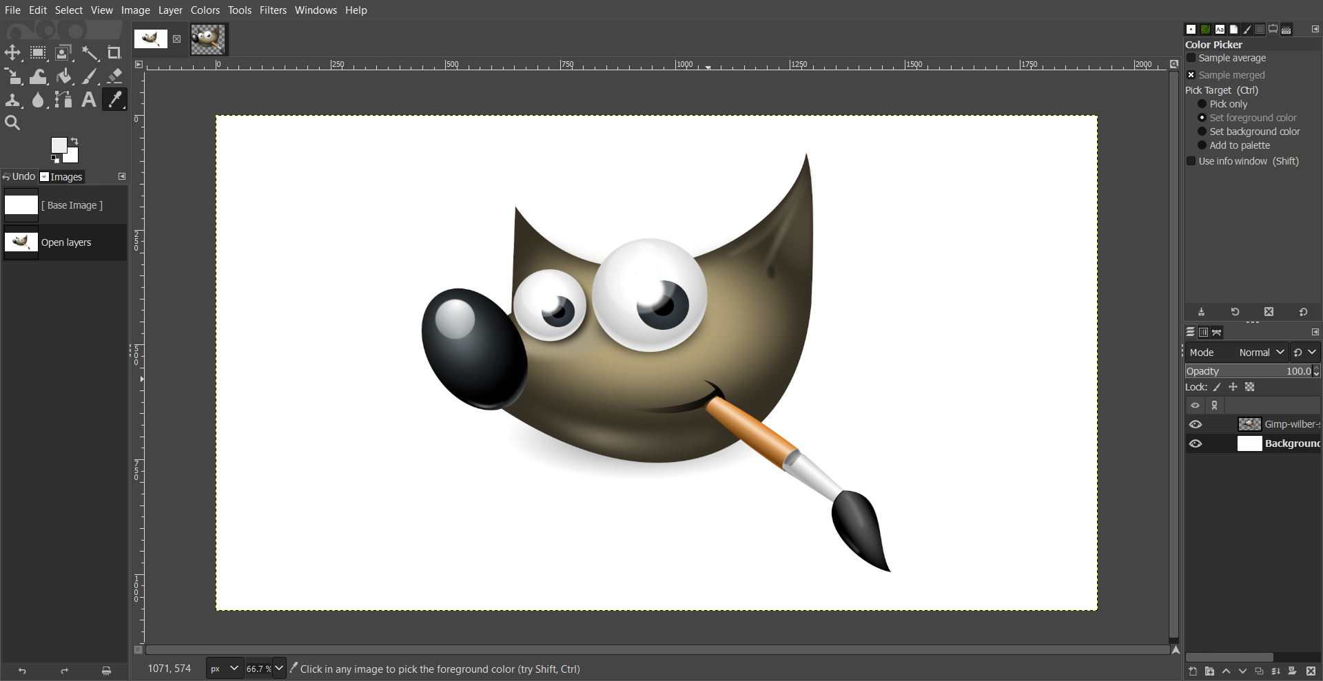 GIMP graphics editor 