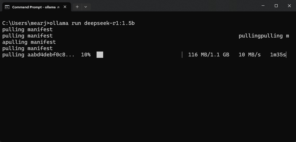 تثبيت deepseek r1 باستخدام ollama