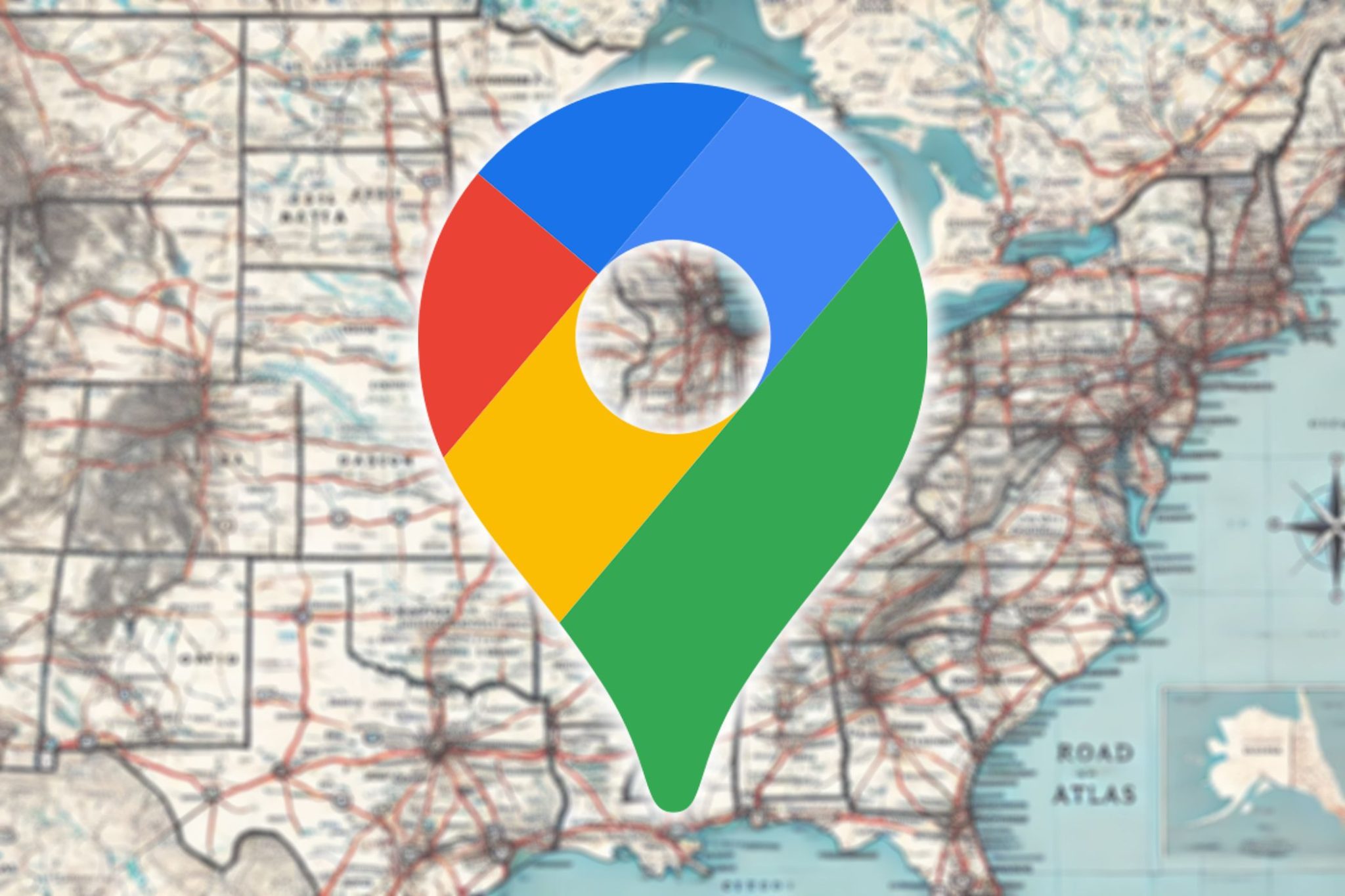 map with large google maps icon