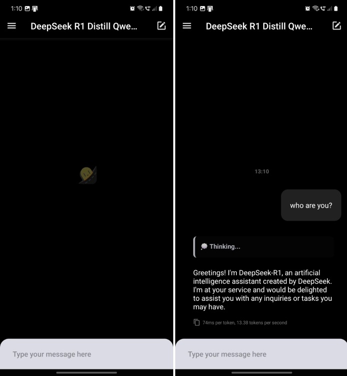 تشغيل نموذج deepseek r1 محليًا على Android